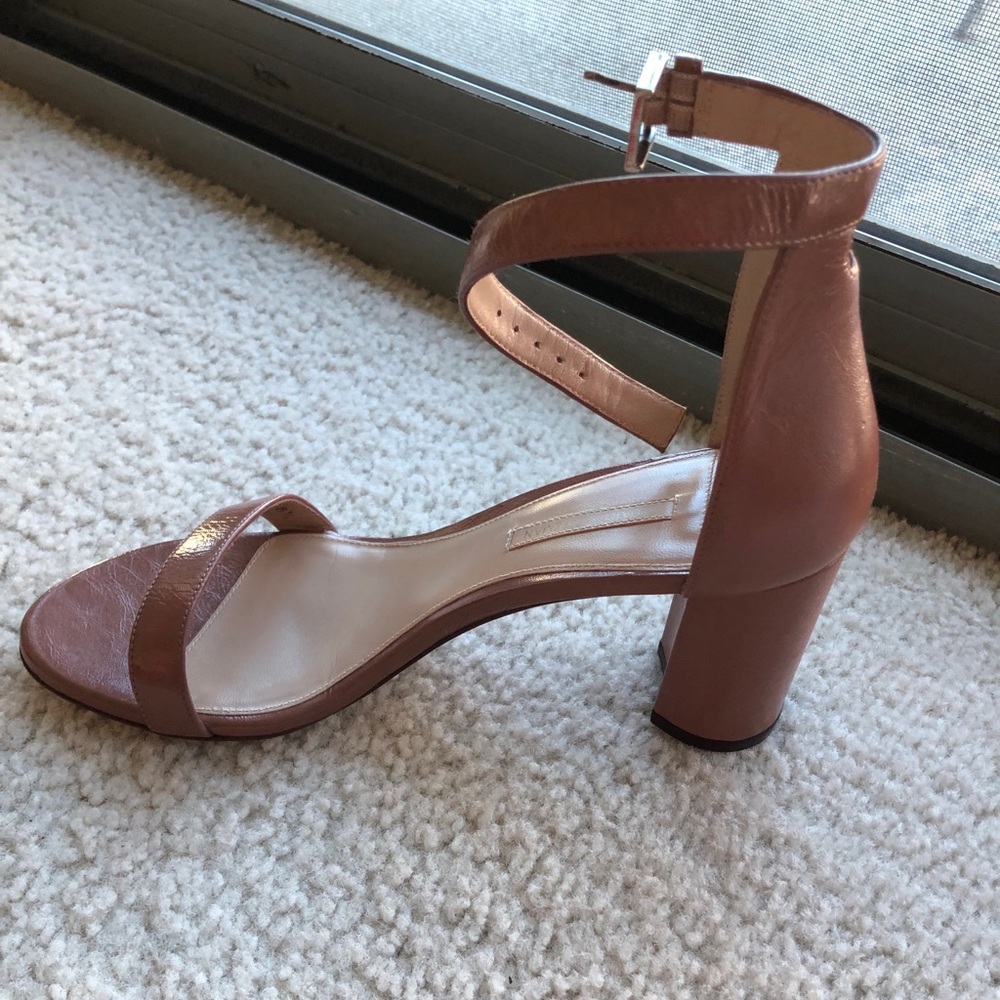 Stewart Weitzeman, NEARLYNUDE Sandals in Rose Clay